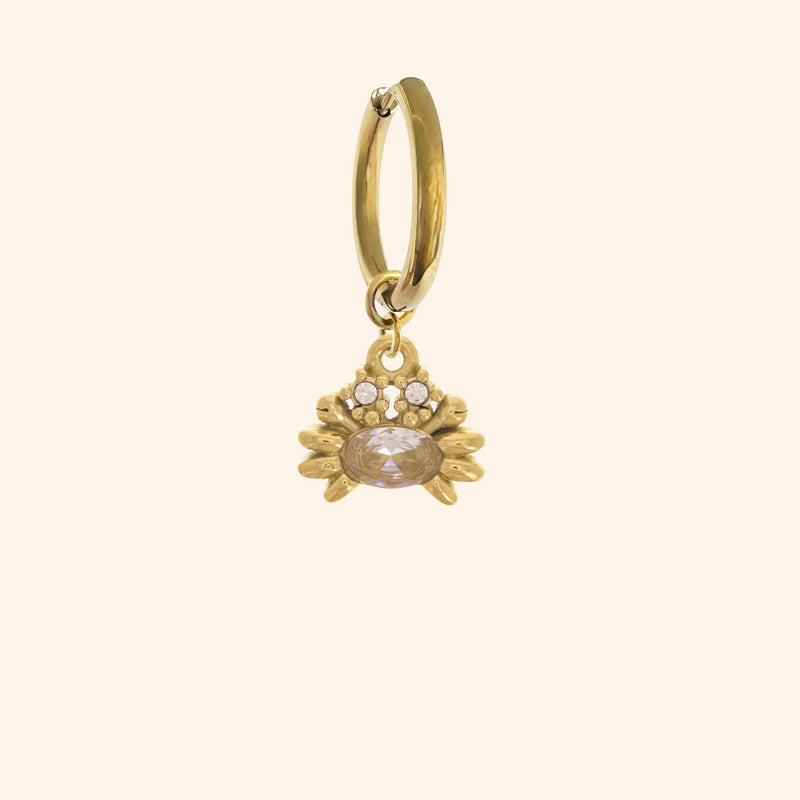 #droite_Boucle créole_Pampille crabe zirconium