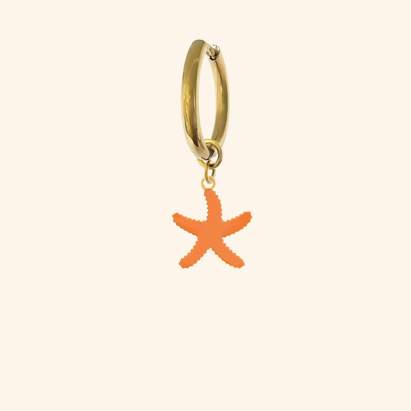 #gauche_Boucle créole_Pampille étoile de mer