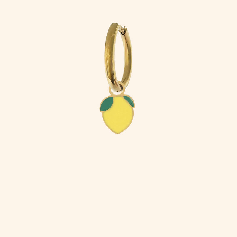 #gauche_Boucle créole_Pampille citron