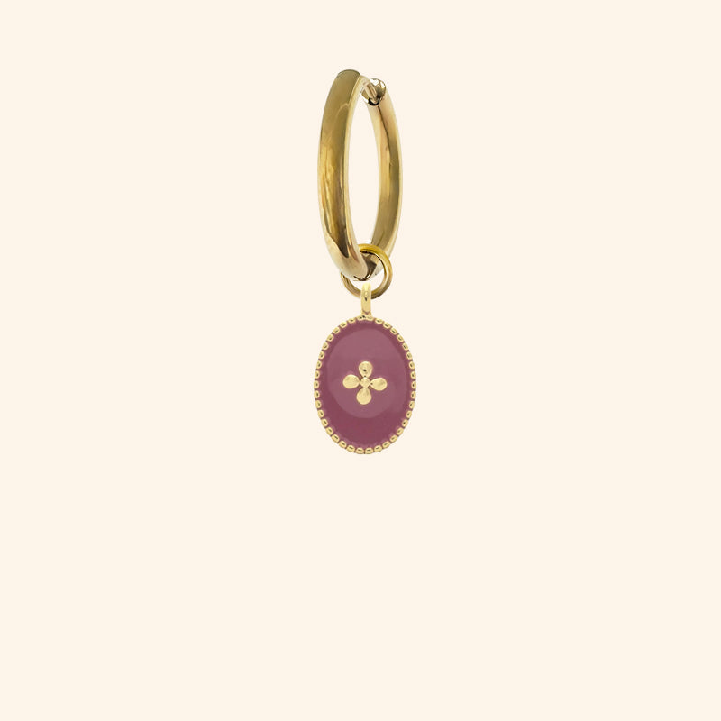 #gauche_Boucle créole_Pampille médaille croix